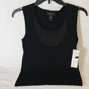Finity Beaded Neckline Sleeveless Blouse New with Tags Size M‎
